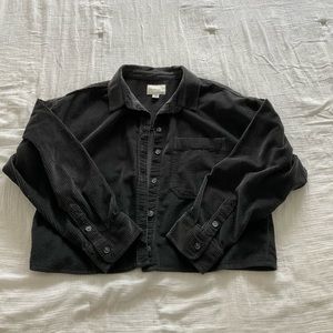 American Eagle Cropped corduroy button down